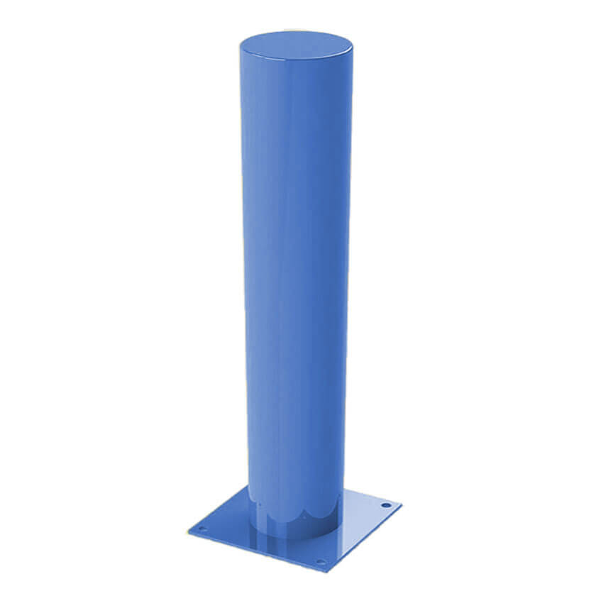 Defender bolt down steel bollard in Blue