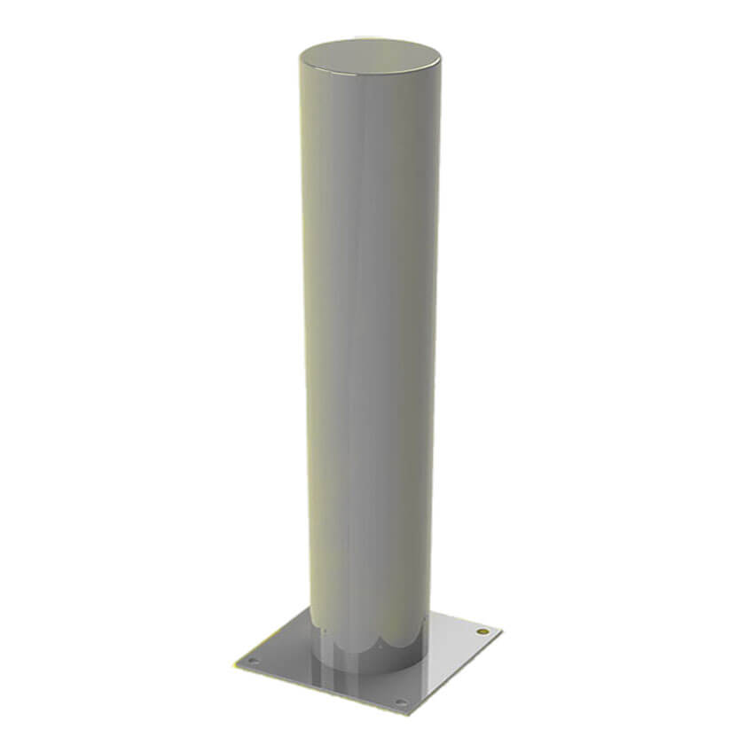 Defender bolt down steel bollard in Silver