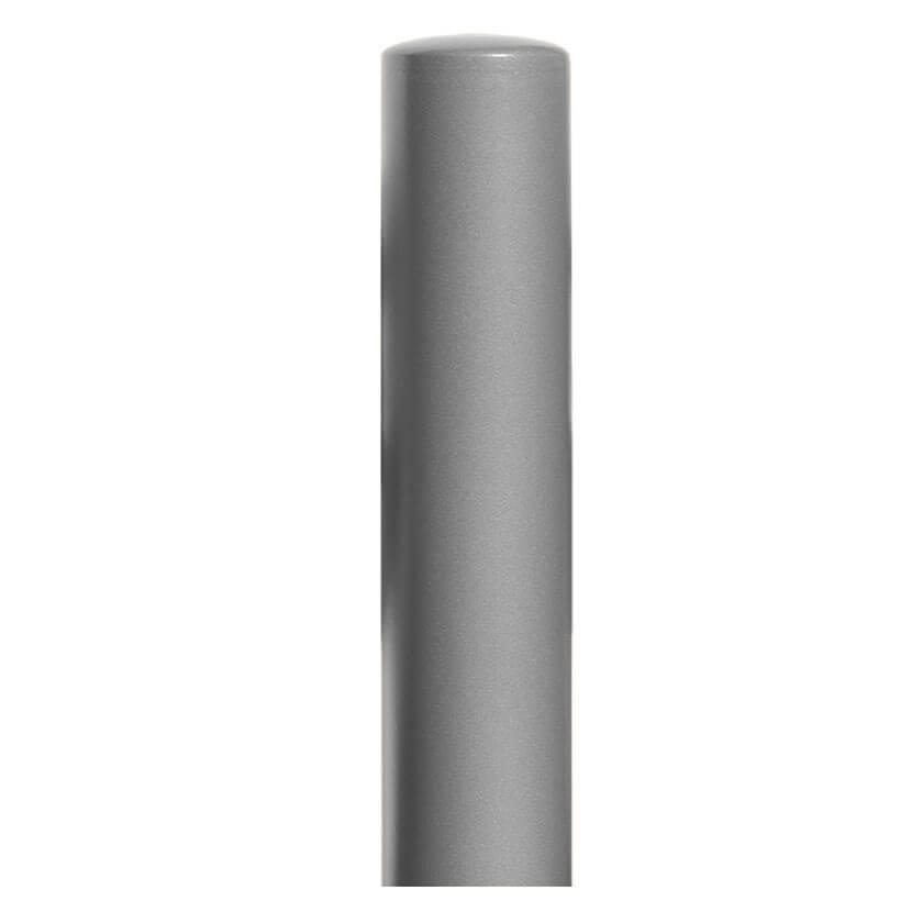 220mm diameter steel bollard in a silver powder coated finish