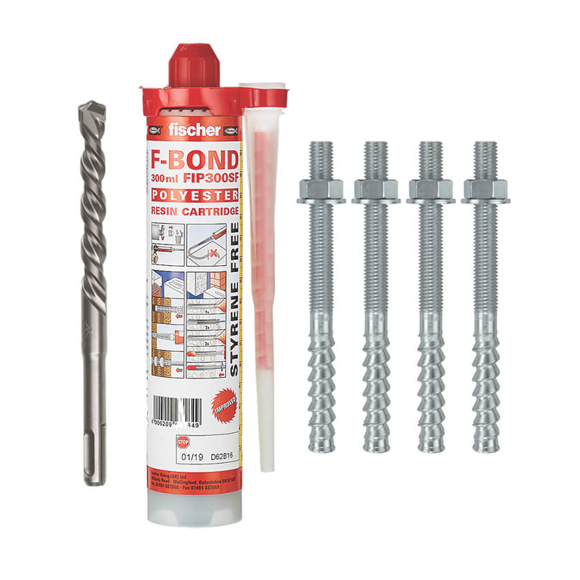 M12 x 4 stud ground anchor fixing kit