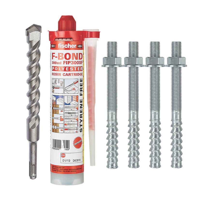 M16 x 4 stud ground anchor fixing kit