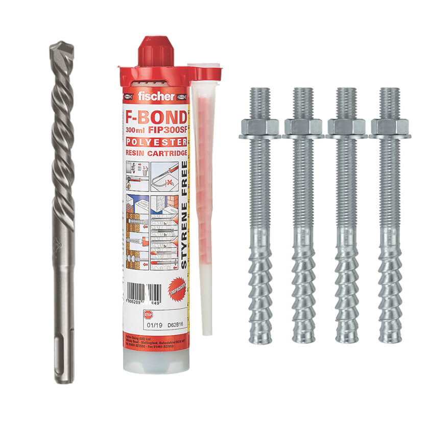 M8 x 4 stud ground anchor fixing kit