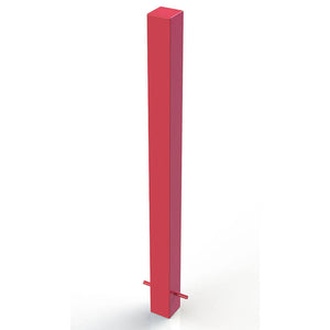 90 x 90mm square steel bollard in a Red powder coated finish