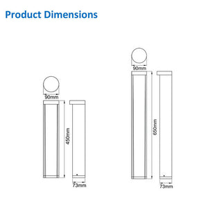 Calanda LED light-bollard dimensions