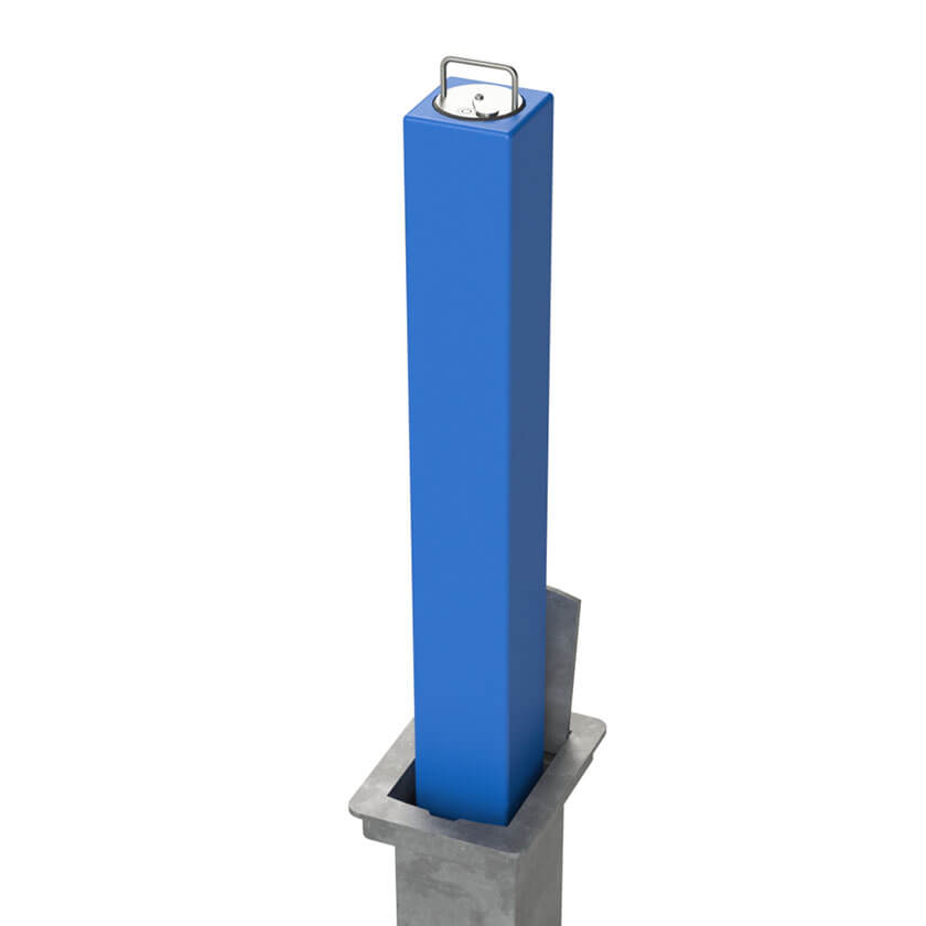 SQ5 telescopic security bollard in Blue