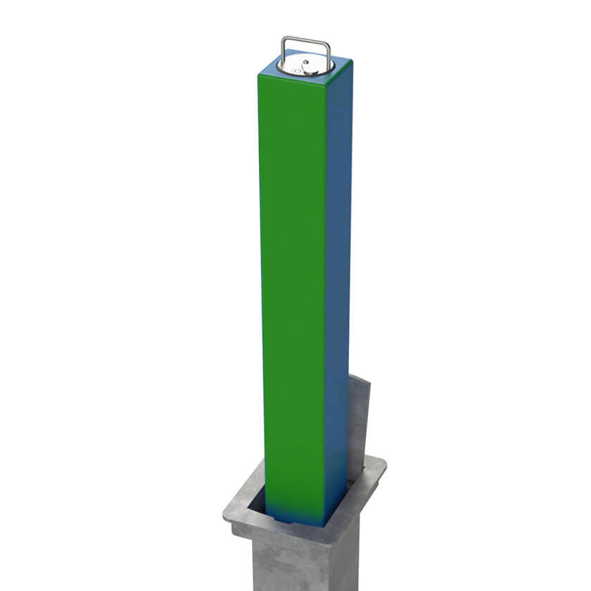 SQ8 high security telescopic bollard in Green