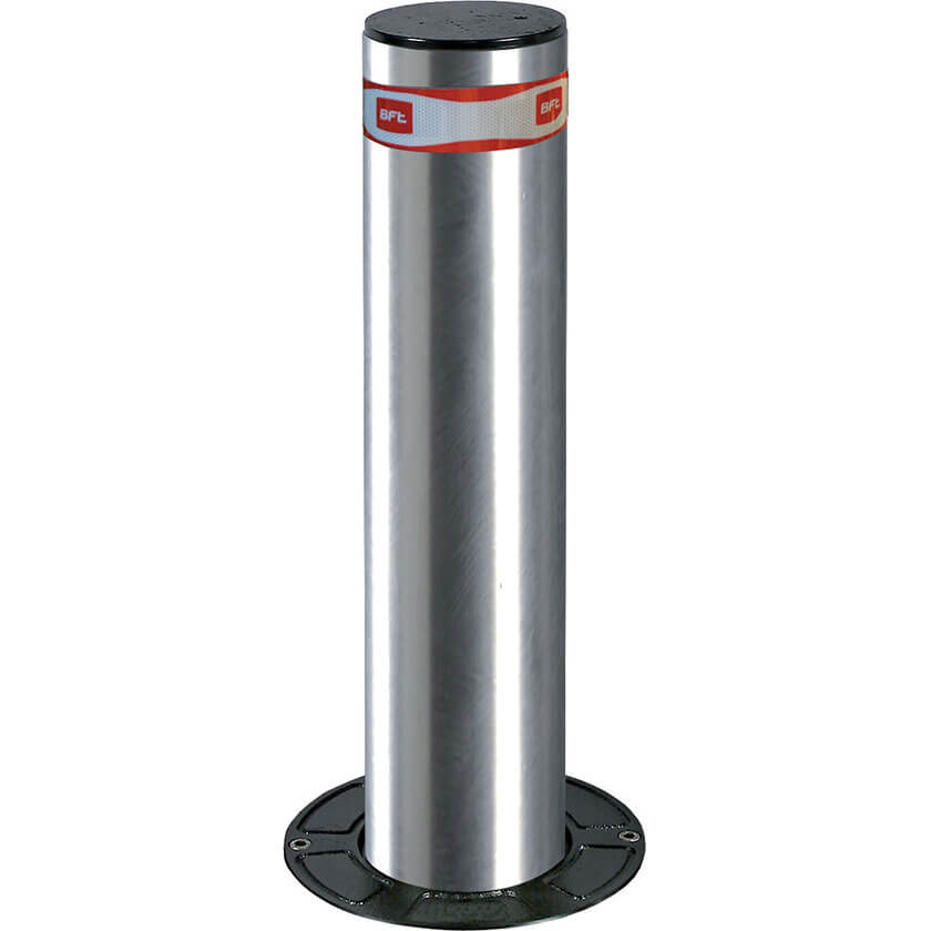 Easy-B Dampy 115 x 500 semi automatic rising bollard in stainless steel.