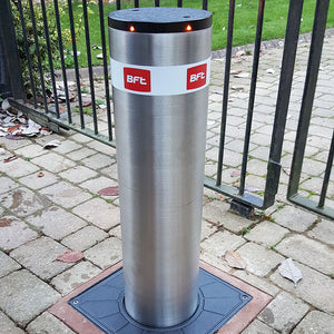 BFT - Easy 700 automatic rising bollard in stainless steel.