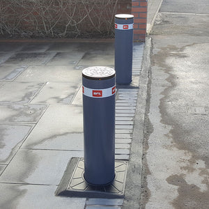 BFT - Easy 700 automatic rising bollards in graphite grey.