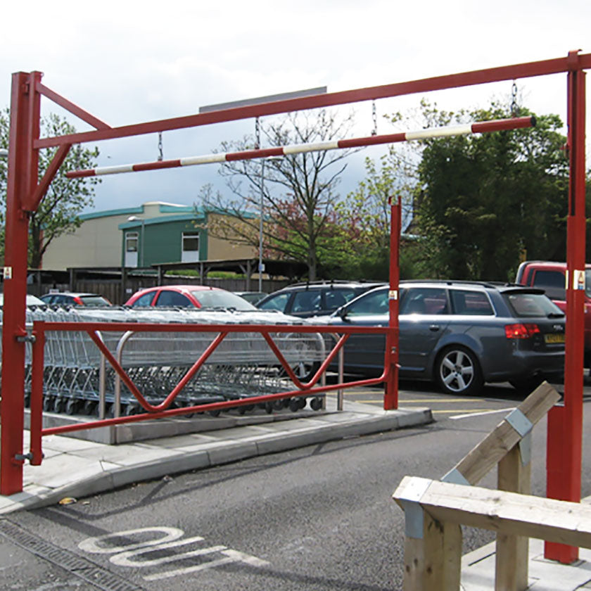 Combination height restriction barrier in Red