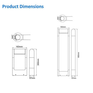 Flix LED Light bollard dimensions