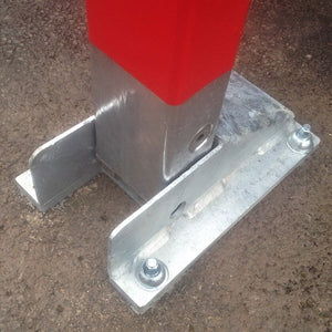I-Frame parking barriers ground fixing plate.