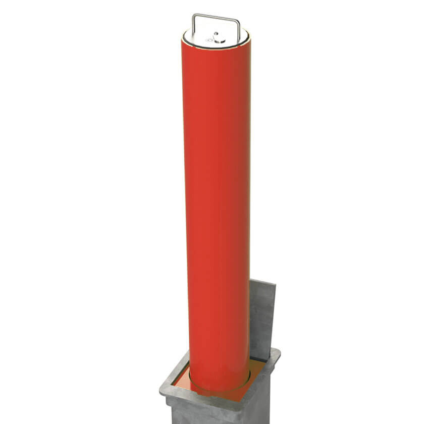 LA/114 Lift assist telescopic bollard in Red