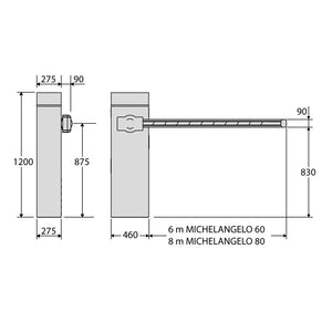 BFT - Michelangelo 6.0 BT automatic barrier specification