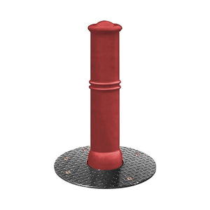 Agora semi automatic rising bollard in a Red powder coated finish.