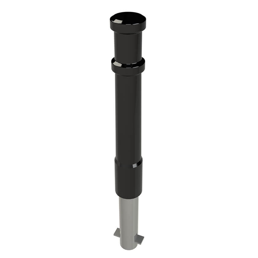 PSU traditional style static bollard in Black