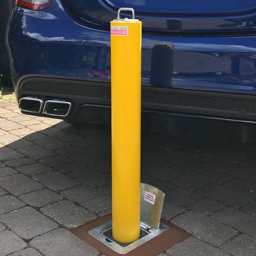 R14 telescopic bollard in Yellow