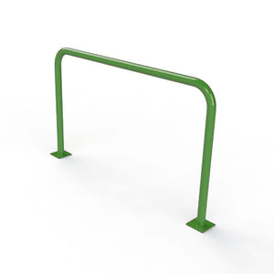 60mm steel fixed hoop barrier in a Green powder coated finish.