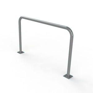 60mm steel fixed hoop barrier in a Silver powder coated finish.