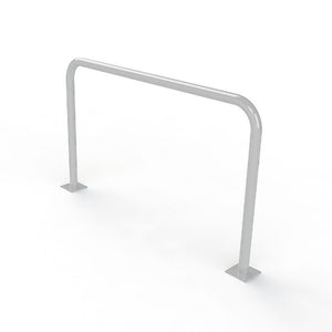 60mm steel fixed hoop barrier in a White powder coated finish.