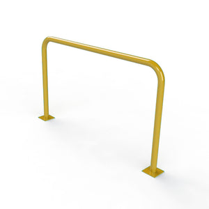 60mm steel fixed hoop barrier in a Yellow powder coated finish.