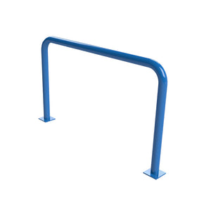 76mm steel fixed hoop barrier in a Blue powder coated finish.