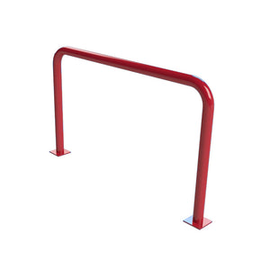 76mm steel fixed hoop barrier in a Red powder coated finish.