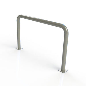 90mm tube static steel hooped security barrier in a Silver powder coated finish.
