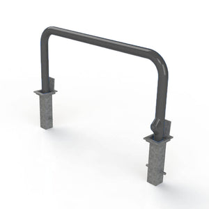 76mm tube removable hooped security barrier in Black.