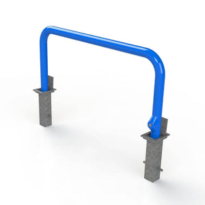 76mm tube removable hooped security barrier in Blue.