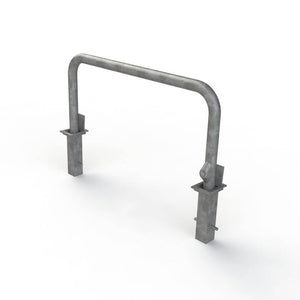 76mm tube removable hooped security barrier in a galvanised finish..