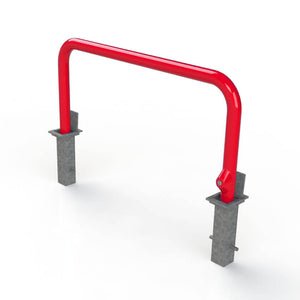 76mm tube removable hooped security barrier in Red.