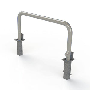 76mm tube removable hooped security barrier in Silver.