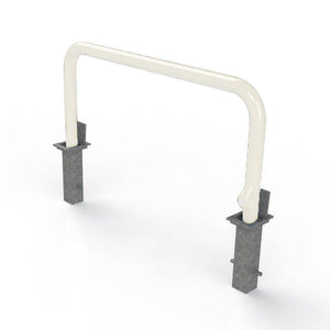 76mm tube removable hooped security barrier in White.