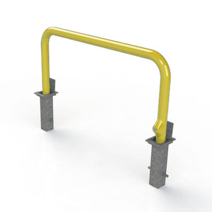 76mm tube removable hooped security barrier in Yellow.