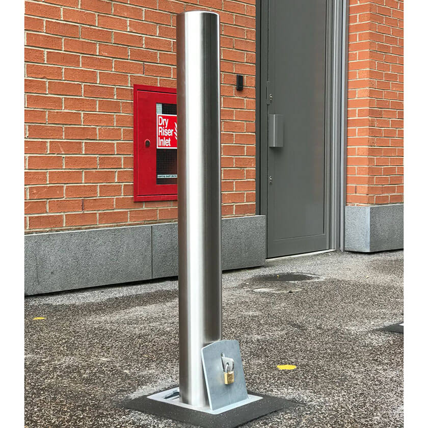 114mm diameter stainless steel removable bollard