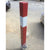 RLO-80 Square Removable bollard in a Red powder coated finish and White band