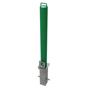 RLO-90 Removable bollard in a Green powder coated finish 