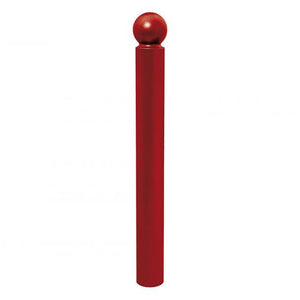 Sphere 114mm diameter steel bollard in Red