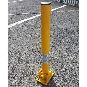 Bendy flexible fold down parking post in Yellow.