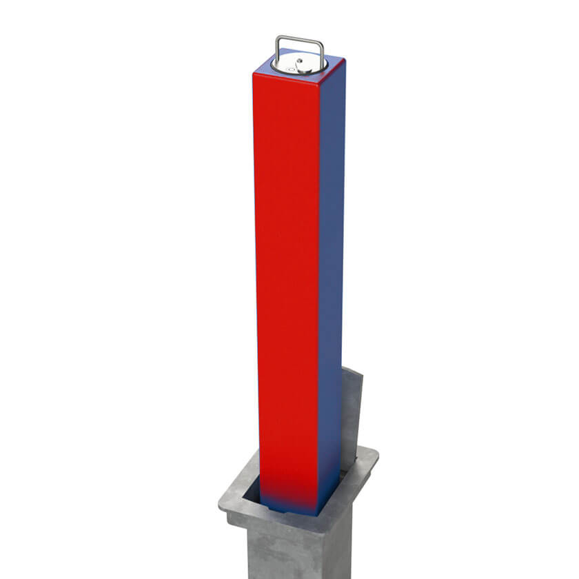 SQ8 high security telescopic bollard in Red