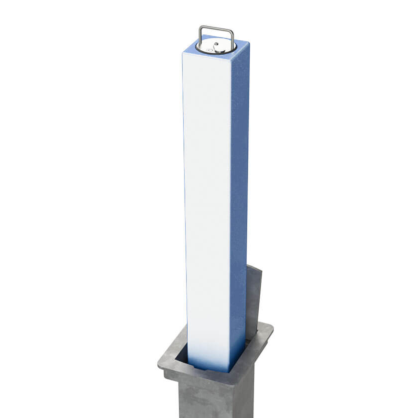 SQ5 telescopic security bollard in White