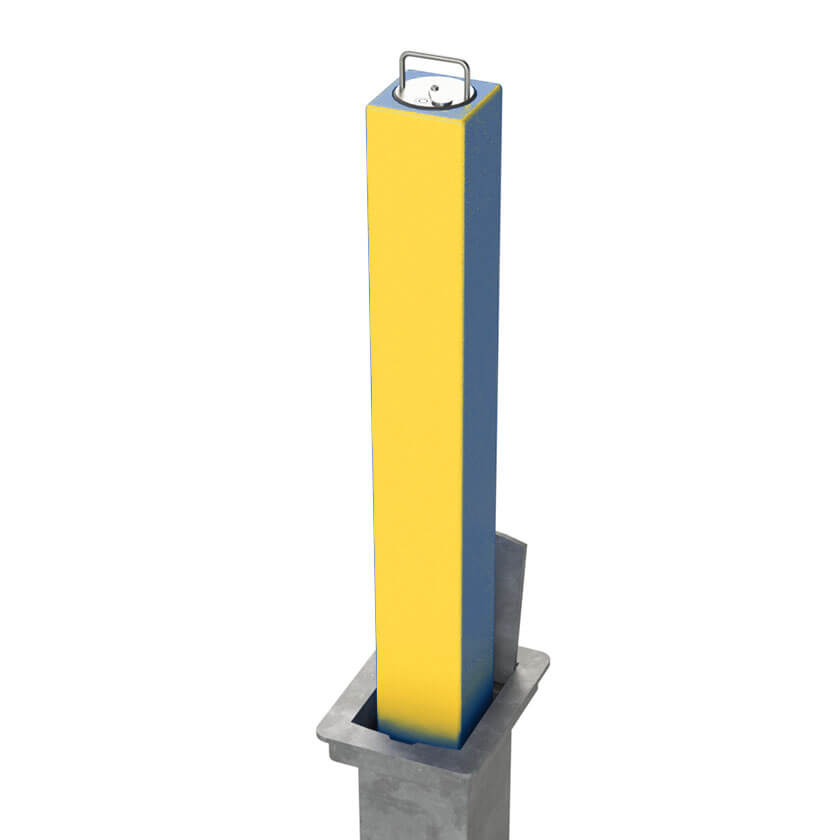 SQ8 high security telescopic bollard in Yellow