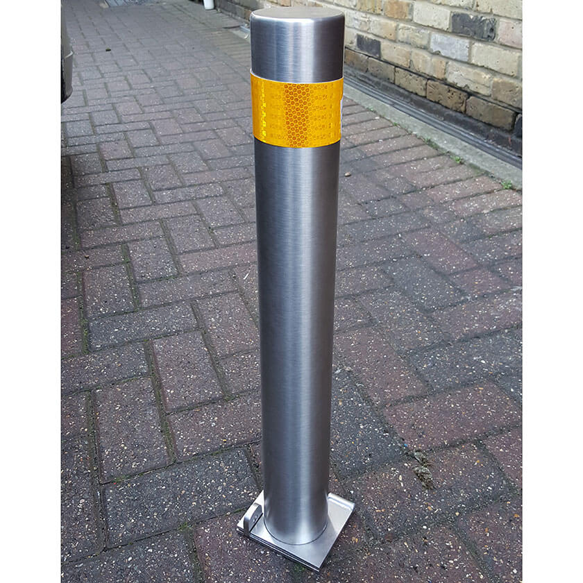 76mm diameter stainless steel fold down parking post