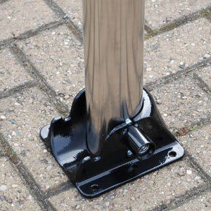 Ground fixing plate with the integral push button lock