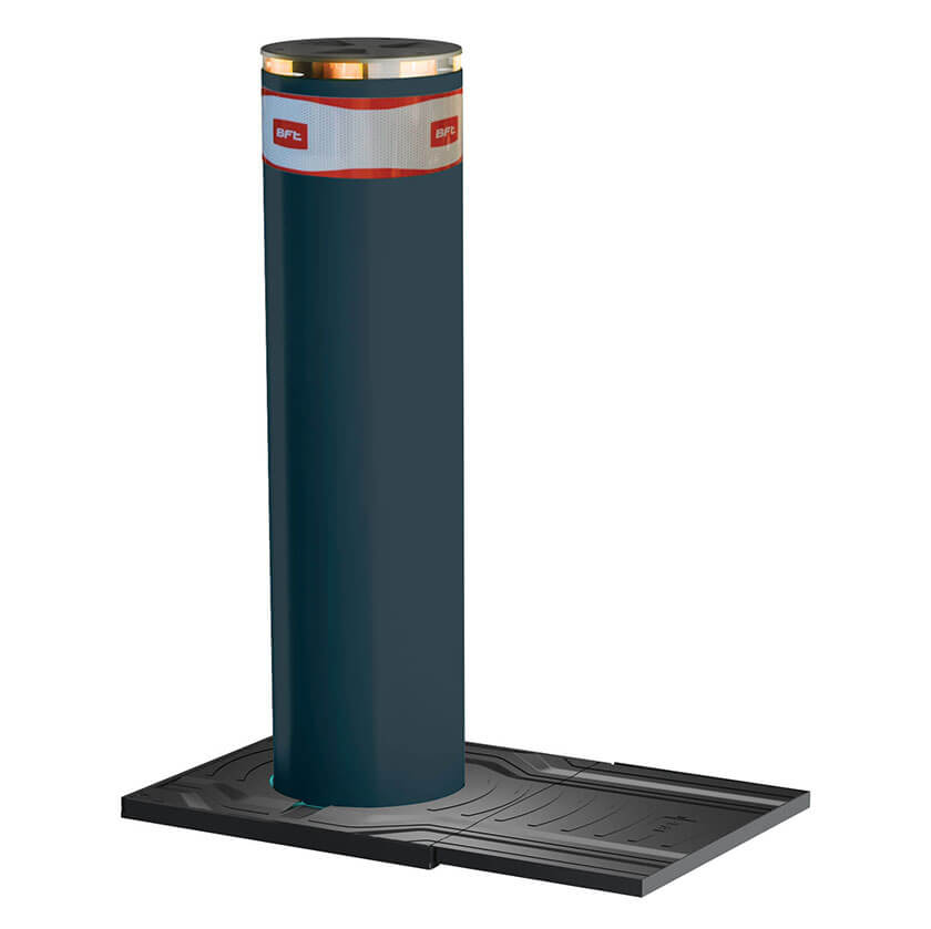 X-Pass B K12 Anti terrorist automatic rising bollard in graphite grey.